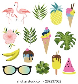 Summer icon set. Vector illustration