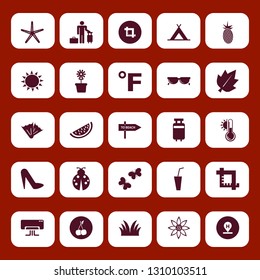 summer icon set with women shoes, temperature sun and tent vector illustration