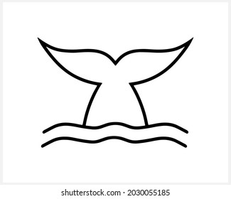 Summer icon with shark fin on wave isolated on white. Sketch fish. Animal vector stock illustration. EPS 10