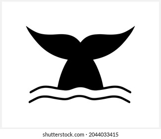 Summer icon with shark fin on wave isolated on white. Stencil fish. Animal vector stock illustration. EPS 10