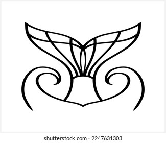 Summer icon with shark fin on wave isolated. Sketch fish. Animal vector stock illustration. EPS 10