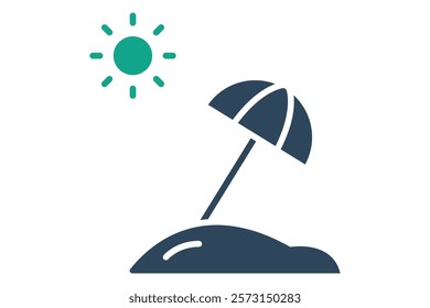 Summer icon. solid icon style. icon related to holiday, time and date. time elements vector illustration