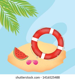 summer icon, sticker, with summer attributes