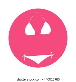 Summer icon. Swimwear. Bikini. Vector illustration.
