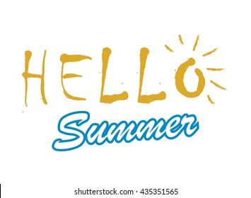 Summer icon typography. Logo design. 