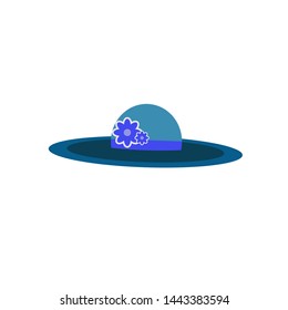 summer icon vector concept, beach hat icon design illustration, flat design vector, sign or symbol for app and web design.