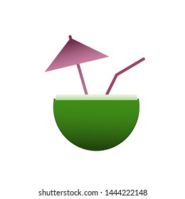summer icon vector concept, cocktail icon design illustration, flat design vector, sign or symbol for app and web design.
