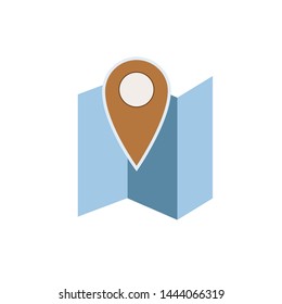 summer icon vector concept, location marker in map design illustration, flat design vector, sign or symbol for app and web design.