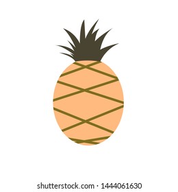 summer icon vector concept, pineapple icon design illustration, flat design vector, sign or symbol for app and web design.