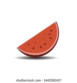 summer icon vector concept, red watermelon icon design illustration, flat design vector, sign or symbol for app and web design.