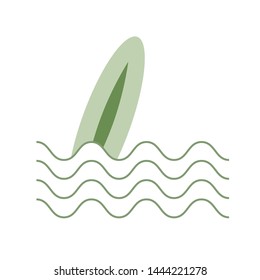 summer icon vector concept, surf in sea design illustration, flat design vector, sign or symbol for app and web design.
