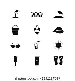 summer icon vector design silhouette