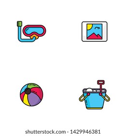 Summer icon vector in geometric style