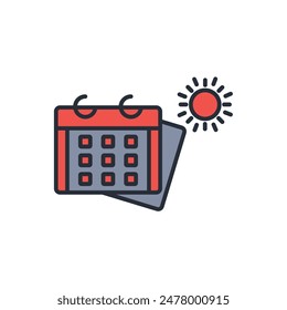 Summer icon. vector.Editable stroke.linear style sign for use web design,logo.Symbol illustration.