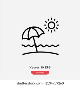 Summer.hot icon.Beach,nature vector. Palm,tropical,umbrella symbol for web and mobile apps