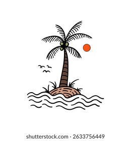 Diseño de Ilustración vectorial icónico de verano