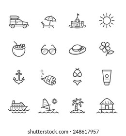 Summer Icons And Beach Icons