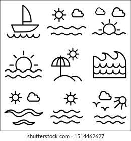Summer Icons in doodle style. Vector illustration.