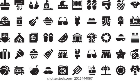 Summer icons High-Quality Vector Icons Collection with Editable Stroke. Ideal for Professional and Creative Projects.