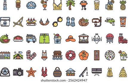 Summer icons High-Quality Vector Icons Collection with Editable Stroke. Ideal for Professional and Creative Projects.