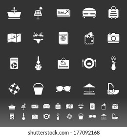 Summer icons on gray background, stock vector