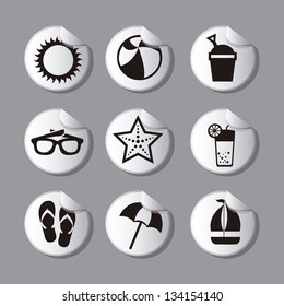 summer icons over gray background. vector illustration