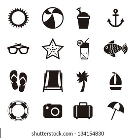 summer icons over white background. vector illustration