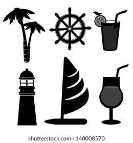 summer icons over white background vector illustration