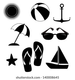 summer icons over white background vector illustration