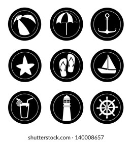 summer icons   over white background vector illustration