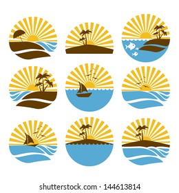 summer icons over white background vector illustration