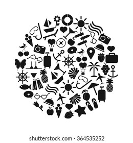 summer icons over white background. vector illustration
