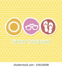 summer icons over yellow background. vector illustration