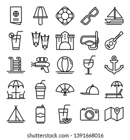 Summer Icons Pack Isolated Summer Symbols Stock Vector (Royalty Free ...