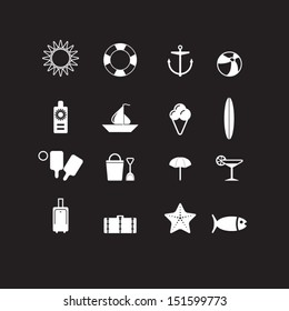 Summer icons set