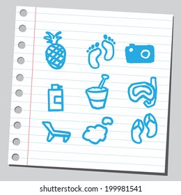 Summer icons set