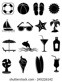 Summer icons set
