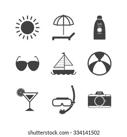 Summer icons set.