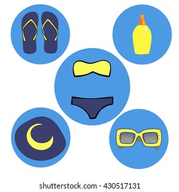 Summer icons set