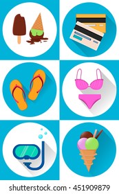 Summer icons set