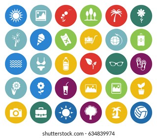 Summer icons set