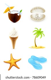 Summer icons, set