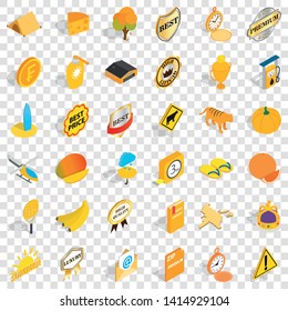 Summer icons set. Isometric style of 36 summer vector icons for web for any design