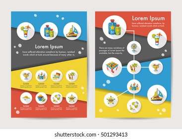 Summer icons set with long shadow,eps10