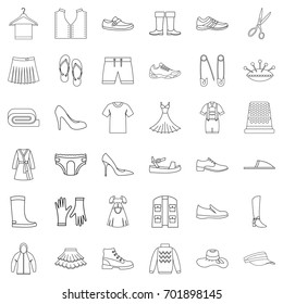 Summer icons set. Outline style of 36 summer vector icons for web isolated on white background