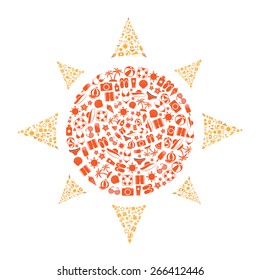 Summer Icons Set shape sun with White Background vector