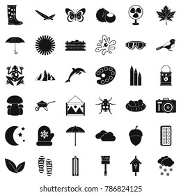 Summer icons set. Simple style of 36 summer vector icons for web isolated on white background