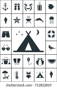 Summer icons set, Vector