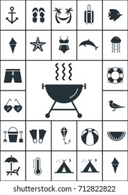 Summer icons set, Vector
