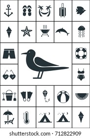 Summer icons set, Vector